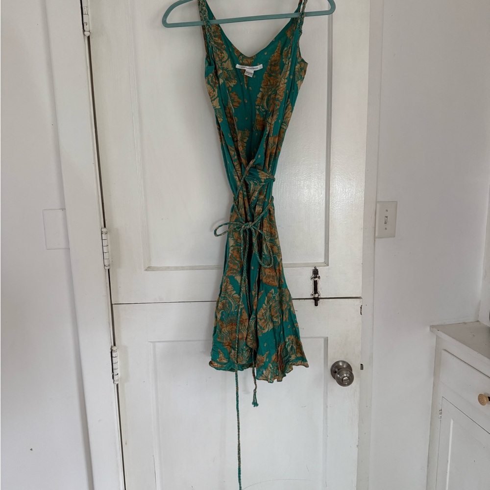 Teal Floral Wrap Dress